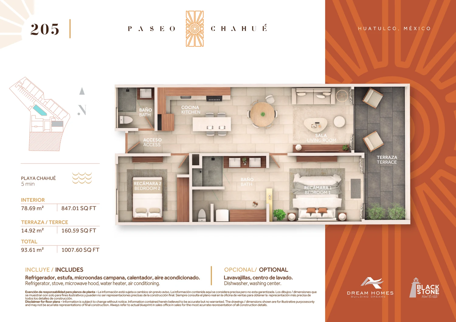 Floor Plan 2-Bedroom Apartment — Paseo Chahué